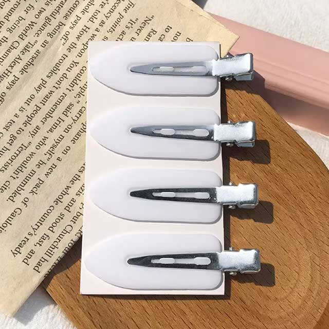 4Pcs No Bend Hair Clips Set – Seamless Hairpins for Makeup, Face Washing & Styling | Women & Girls Accessories