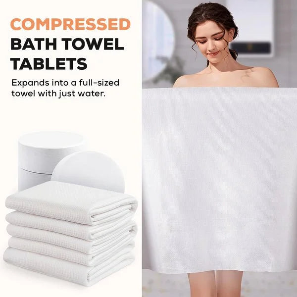 Compressed Fiber Towel Tablets – Disposable Portable Travel Towels Expanding Compressed Tissue Towels