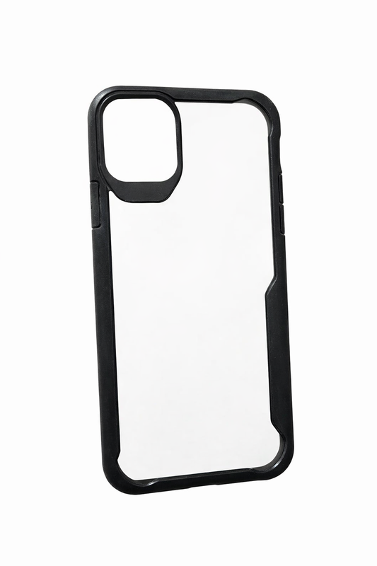 Transparent Phone Case with Black Edges for iPhone 11 Pro Max – Shockproof Slim Clear Cover