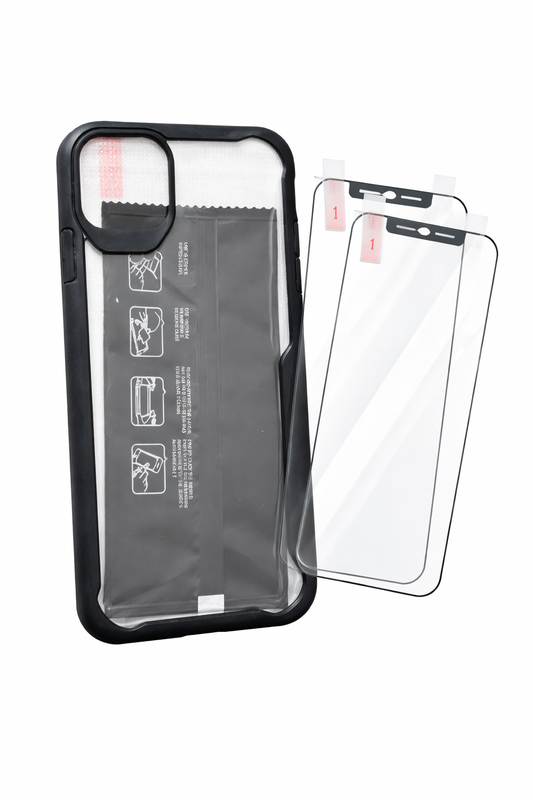 Transparent Phone Case with Black Edges for iPhone 11 Pro Max – Shockproof Slim Clear Cover