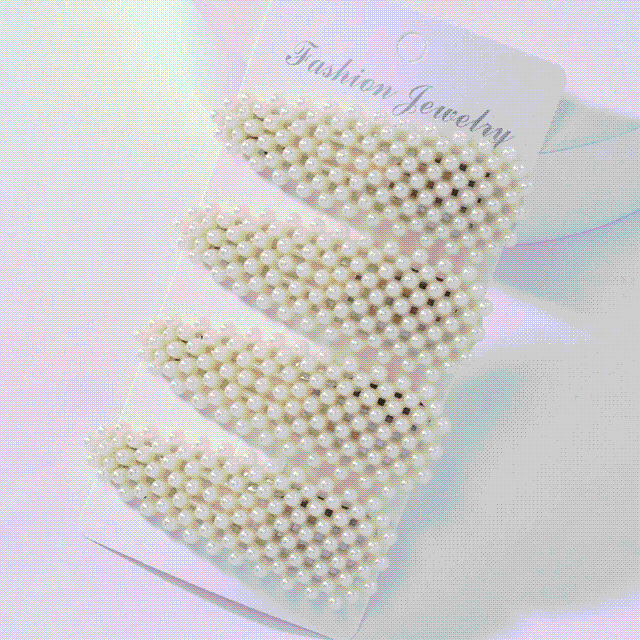 4pcs Handmade Pearl Hair Clips for Girls