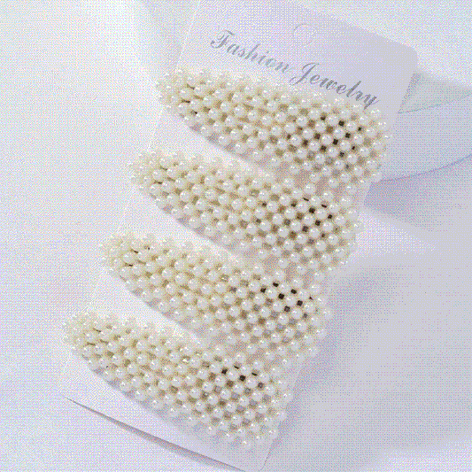 4pcs Handmade Pearl Hair Clips for Girls