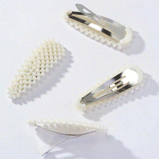 4pcs Handmade Pearl Hair Clips for Girls