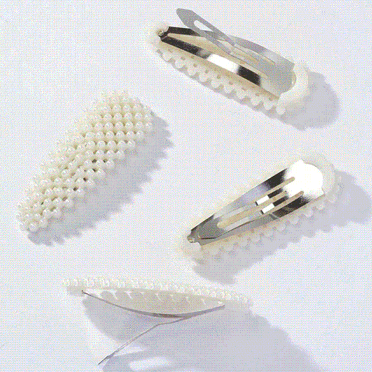 4pcs Handmade Pearl Hair Clips for Girls
