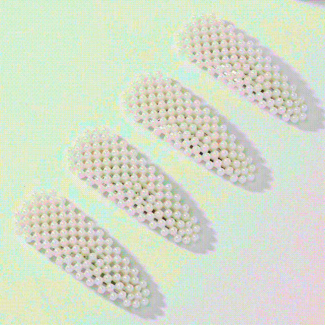 4pcs Handmade Pearl Hair Clips for Girls