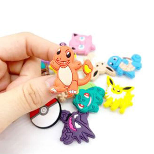 5/10Pcs Pokemon PVC Shoe Crocs Buckle Accessories – Pikachu DIY Cartoon Animal Shoe Decor &amp; Croc Charms for Kids Party Gift
