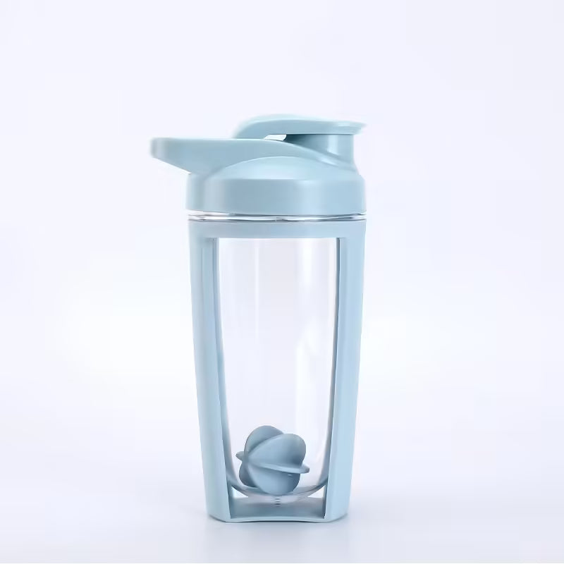 Bouteille d'eau de sport personnalisée en plastique de 500 ml avec bille de mélange - Idéale pour la salle de sport et les boissons protéinées 
