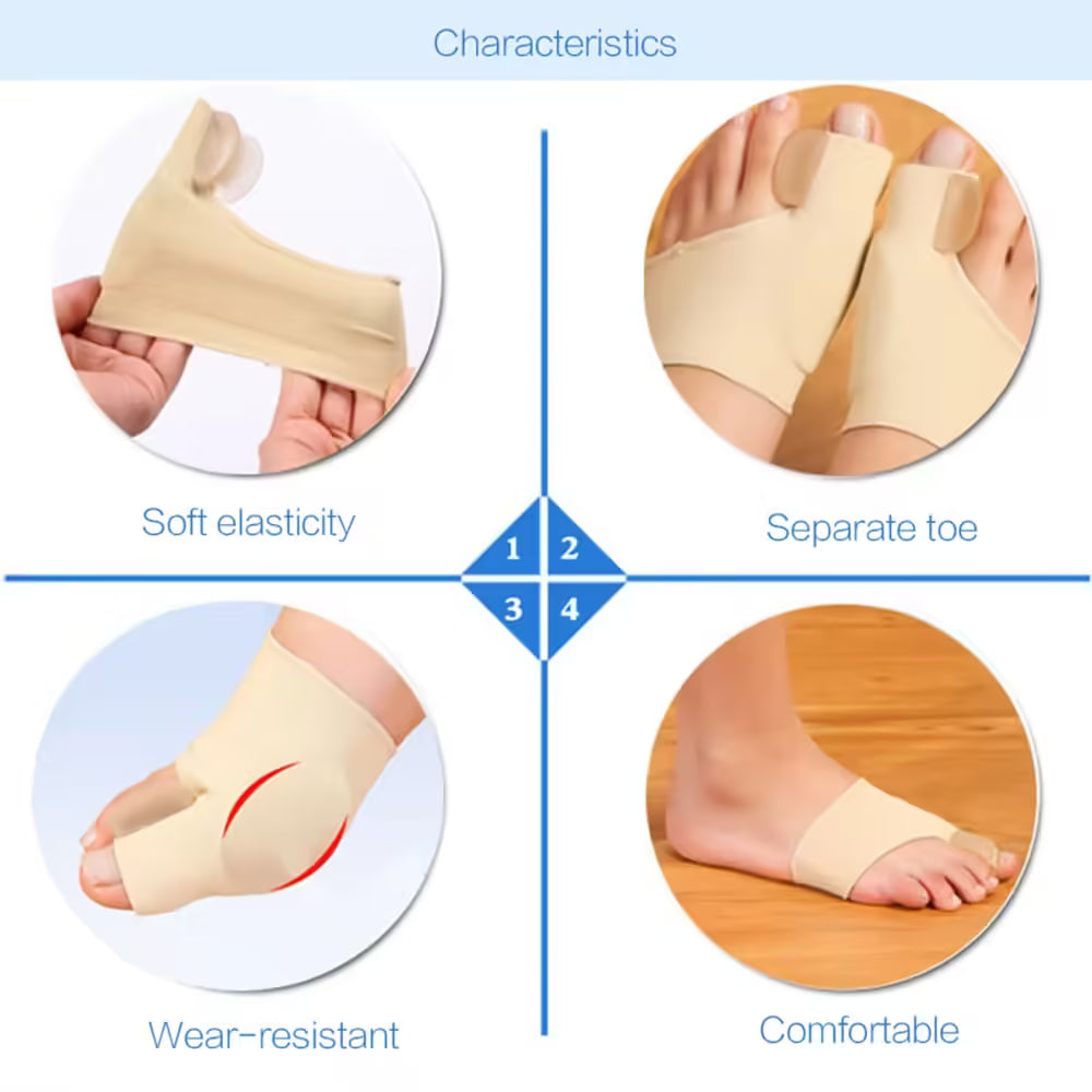 Toe Separator Bunion Corrector Orthotics - Hallux Valgus Feet Bone Adjuster Pedicure Sock Straightener