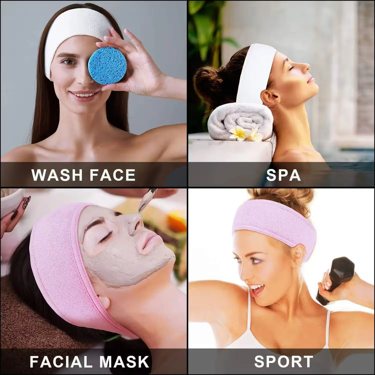 Adjustable Wide Hair Band for Women – Versatile Yoga, Spa, Bath, and Makeup Headband for Face Washing and Cosmetic Applications