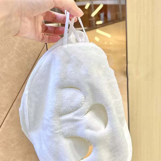 Masque de soin du visage en coton compresse chaude - Serviette visage humide et chaude pour des pores propres - Outil de soin du visage