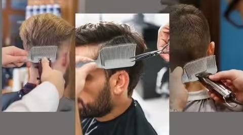 Peigne à dégradé - Outil de dégradé professionnel pour tondeuse de barbier - Brosse à dégradé résistante à la chaleur pour coiffure en salon 