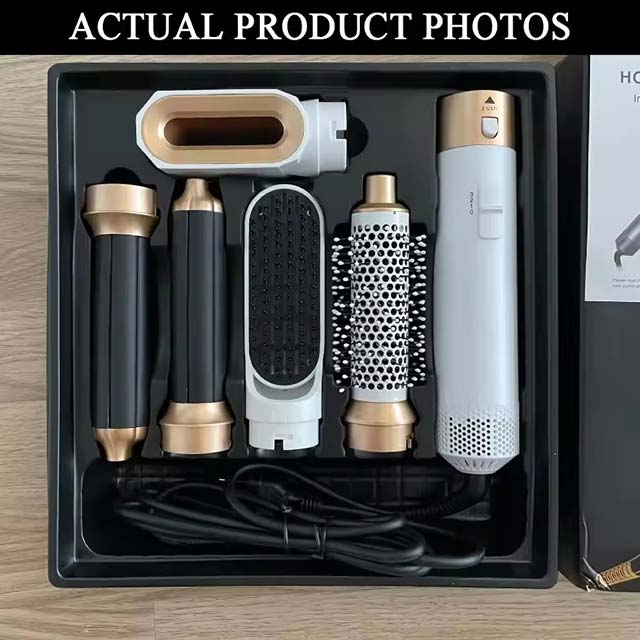 5-in-1 Hair Dryer & Styling Set - Professional Curling Iron, Straightener, and Hot Comb for Dyson Airwrap - Household Hair Tool