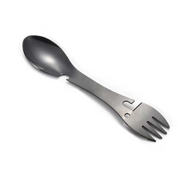 5-in-1 Outdoor Survival Camping Tool – Multi-Functional EDC Kit with Fork, Knife, Spoon, Bottle & Can Opener