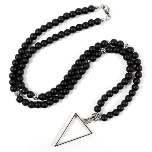 Collier de perles mates 5 formes (EGN146)