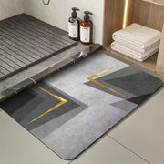 Tapis de bain rectangulaire absorbant et antidérapant en caoutchouc à séchage rapide 50*80cm (EGM042)
