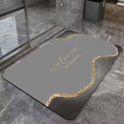 Tapis de bain rectangulaire absorbant, antidérapant et à séchage rapide en caoutchouc, 50 x 80 cm (EGM047)