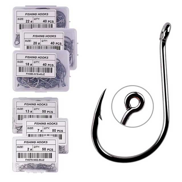50PCS Circle Carp Fishing Hooks – Ring Eyed Single Jig Fishhooks | Japanese Tackle for Freshwater & Saltwater