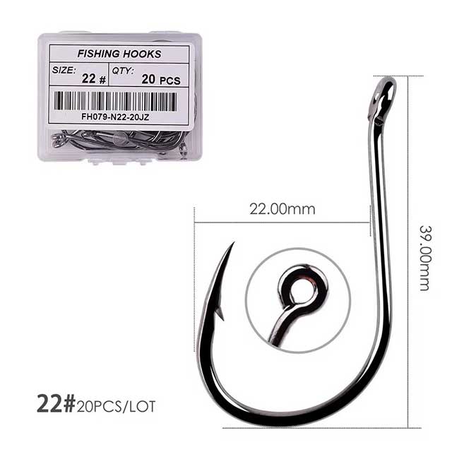 50PCS Circle Carp Fishing Hooks – Ring Eyed Single Jig Fishhooks | Japanese Tackle for Freshwater & Saltwater