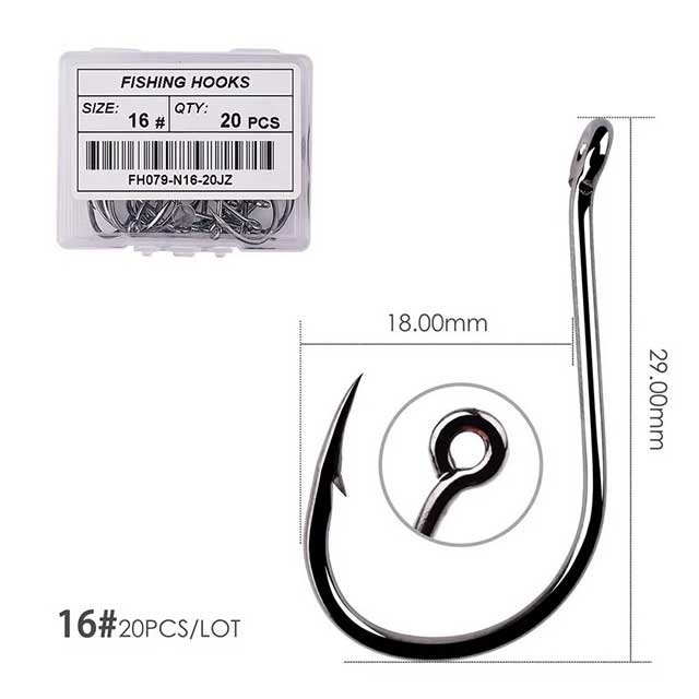 50PCS Circle Carp Fishing Hooks – Ring Eyed Single Jig Fishhooks | Japanese Tackle for Freshwater & Saltwater