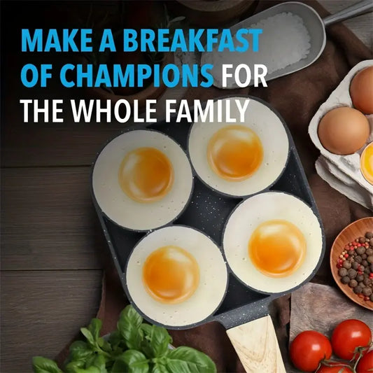 4-Hole Non-Stick Frying Pan – Maifan Stone Egg & Pancake Cooker for Even Heating & Easy Cooking