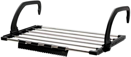 Stainless Steel Balcony Drying Shoe Rack – Folding Window Clothes Dryer and Portable Towel Storage Rack for Indoor & Outdoor Use