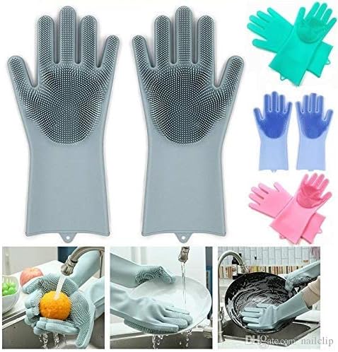Gants de Toilettage et de Nettoyage en Silicone pour Animaux | Gants 2-en-1 pour le Bain et l'Épilation des Chiens et des Chats