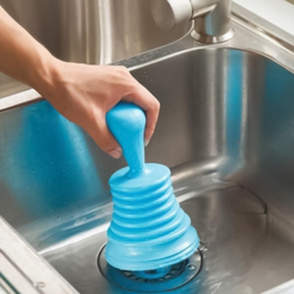 Pipeline Dredge Suction Cup Plunger – Portable Manual Sink & Toilet Pipe Cleaner – Strong Squeeze Dredger for Kitchen and Bathroom (Pink/Blue/Green)