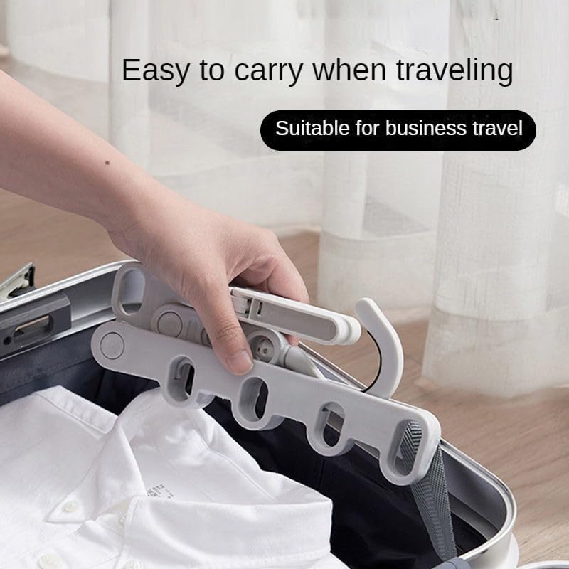 Cintre de voyage pliable portable à 5 trous – Séchoir à linge compact pliable pour hôtel, camping et organisation en déplacement