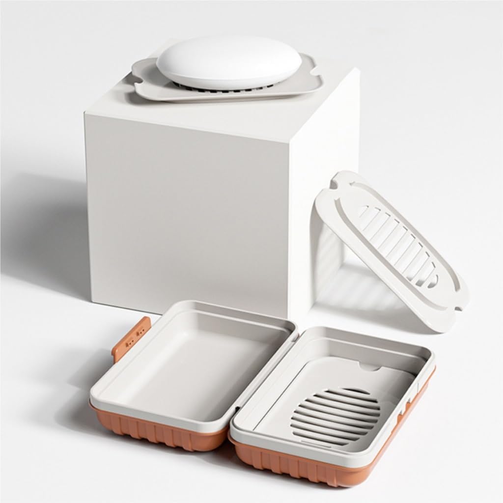 Travel Soap Box with Leak-Proof Lid – Portable Waterproof Soap Case for Home & Travel – Keep Soap Dry & Mess-Free – Durable Plastic Soap Dish for Gym, Camping, and Business Trips (White / Blue / Orange)