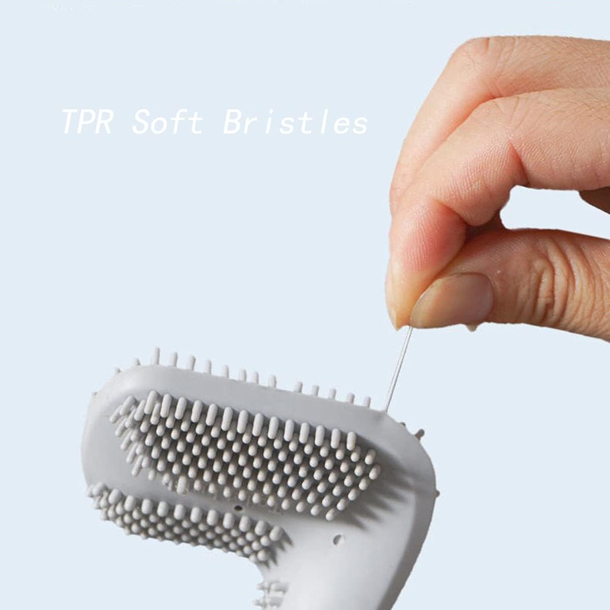 Brosse de toilettes en silicone en forme de tête de golf – Brosse de nettoyage flexible à 360° – Récurage mural à long manche pour toilettes turques, interstices de WC et recoins cachés