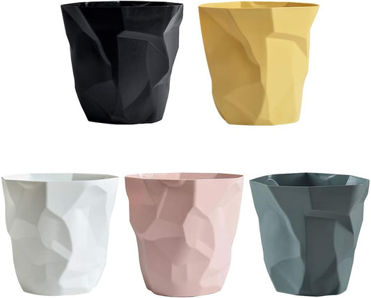 Creative Irregular Bathroom Trash Can – Nordic Style Open-Top Wastebasket – Geometric Decorative Rubbish Bin for Household & Office (Multi-Color)