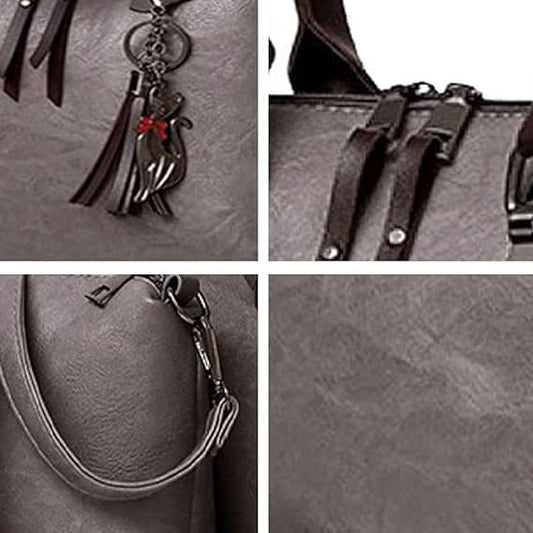 4-Piece Women's Handbag Set – Tote, Shoulder Bag, Satchel Purse & Wallet