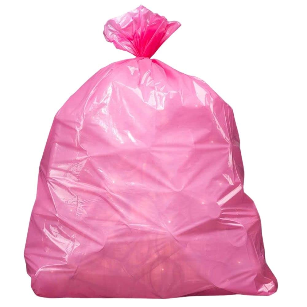 Pink Trash Bags 25L – Pack of 25 Strong Garbage Bags for Home & Office