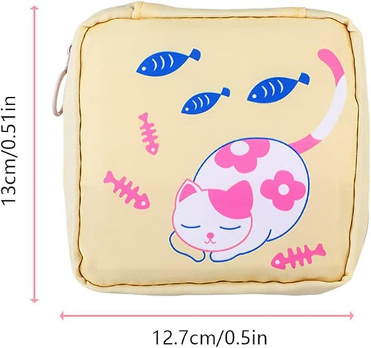 Portable Mini Coin Pouch – Small Cosmetic & Key Storage Bag for Girls ( Yellow )