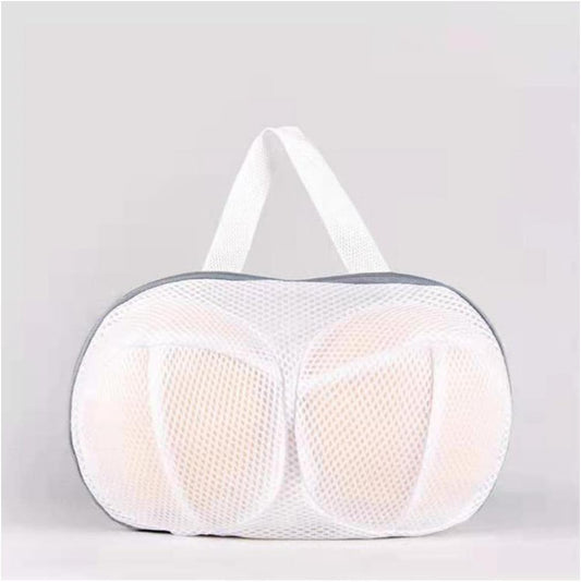 Zippered Laundry Washing Bag – Foldable Mesh Bra & Lingerie Protector for Washing Machine (Gray/Blue)