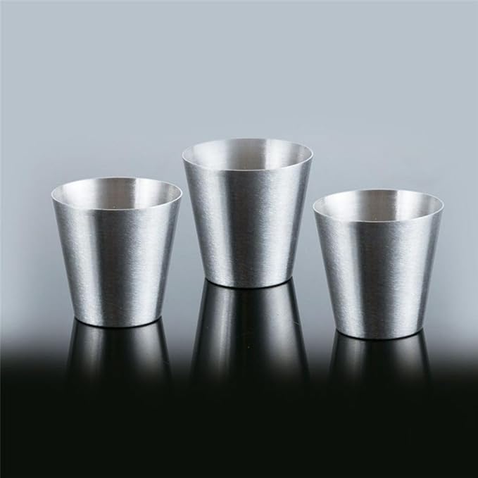 6-Piece Stainless Steel Mini Travel Cup Set – Portable Whiskey & Wine Glasses with Leather Storage Case – Compact Outdoor Drinkware for Camping, Hiking, and Picnics