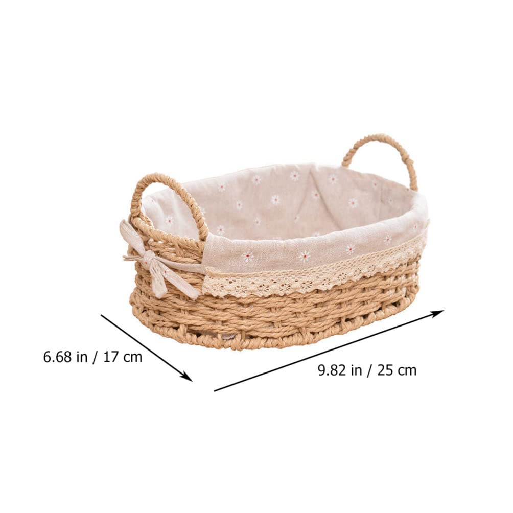 Paniers de Rangement Tissés à la Main avec Poignées – Organisateur de Cuisine Rustique pour Fruits & Légumes – Boîte de Rangement Polyvalente pour Bureau & Salle de Bain