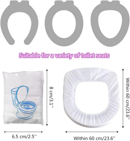 10PCS/SET Disposable Sterile Toilet Seat Covers – Portable Non-Woven Travel Lavatory Mats – Individually Wrapped Waterproof Potty Liners for Hotels, Camping, and Public Restrooms