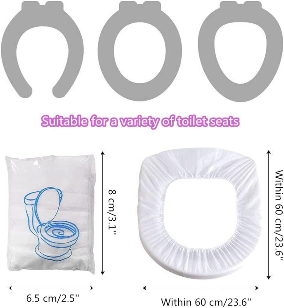 Lot de 10 Housses de Siège de Toilettes Jetables Stériles – Tapis de WC Portables Non-Tissés – Protections Imperméables Emballées Individuellement pour Hôtels, Camping et Toilettes Publiques