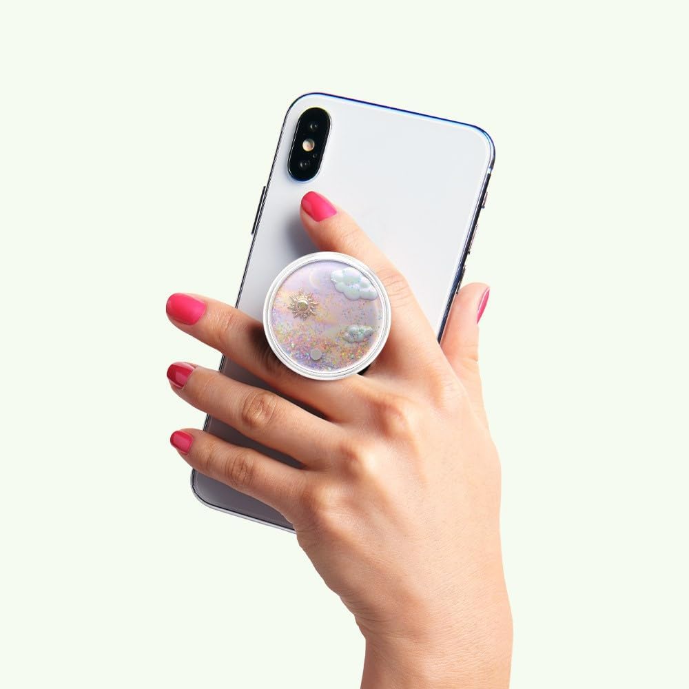 PopSockets PopGrip Tidepool Blue – Collapsible Phone Grip & Stand with Swappable Top for Smartphones & Tablets