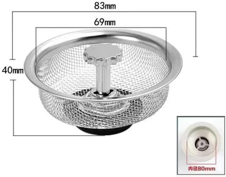 Remplacement de la crépine d'évier de cuisine | Panier de vidange en maille d'acier inoxydable et filtre de trou d'évacuation