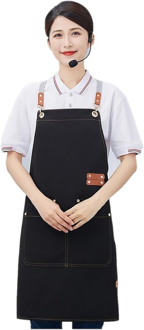Premium Canvas Work Apron – Custom Professional Apron for Coffee Shops, Florists, and Bakeries – Durable Catering & Retail Uniform