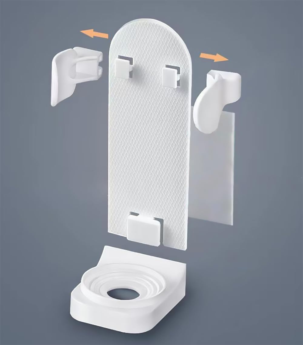 Support de brosse à dents électrique universel – Support de rangement mural par induction gravitationnelle – Organisateur de brosses à dents auto-adhésif et peu encombrant – Support anti-humidité et à séchage rapide pour salle de bain (blanc)