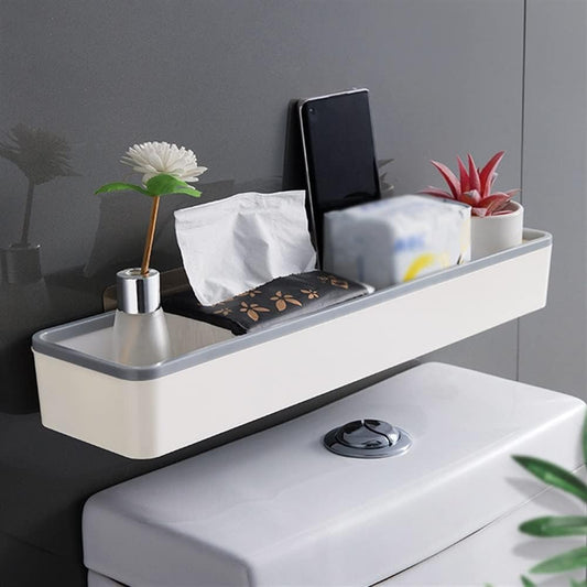 Over-the-Toilet Bathroom Storage Cabinet Rack – Wall-Mounted "Hole-Free" Multifunctional Artifact – Space-Saving Above-Toilet Shelf Organizer – Drill-Free High-Capacity Bathroom Cabinet (White)