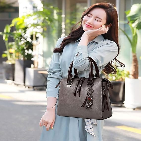 4-Piece Women's Handbag Set – Tote, Shoulder Bag, Satchel Purse & Wallet