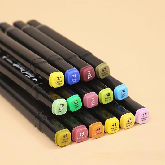 24 Colors Alcohol Brush Markers Set with Stand – Dual Tip Art Markers for Drawing, Sketching, Coloring & Illustration