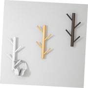 Hanging Coat Mounted Hooks Pine Wood Space-Saving Non-Slip Decorative Hook Rack for Home