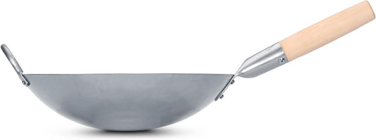 Classic Stir-Fry Wok – Handcrafted Carbon Steel with Dual Support Handles