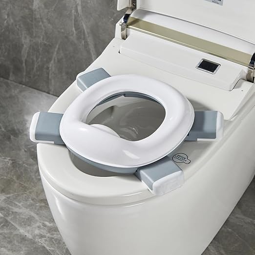 New 3-in-1 Travel Potty – Silicone Foldable Baby Training Seat – Safe & Portable Outdoor Toilet for Children – Compact Toddler Commode (Blue/Gray/Pink)