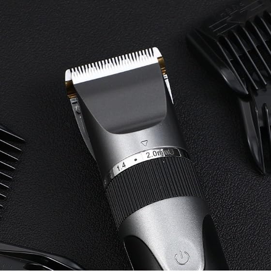 Tondeuse à Cheveux Électrique Professionnelle – Tondeuse Rechargeable sans Fil pour Hommes, Adultes et Enfants – Kit de Coupe de Précision (Argent/Noir)